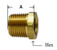 Brass Hex Bushing Diagram